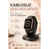 Telefon Uyumlu Rose Gold Akıllı Saat Kablosuz Şarj Destekli Şık Tasarımlı Kullanım
