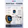 Akıllı Saat Ve Kablosuz Kulaklık Bir Arada Telefon Uyumlu Şık Hediye Seti