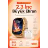 Büyük Ekranlı Akıllı Saat Kablosuz Kulaklık Ve Çoklu Aksesuar İçeren Set