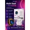 Dokunmatik Ekranlı Akıllı Saat Kablosuz Kulaklık Ve Aksesuarlarıyla Tam Set