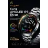 AMOLED Ekranlı Metal Kordonlu Akıllı Saat Üç Kayışlı Spor Takip Ve Bildirim Özellikli