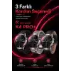 Metal Kasa Görünümlü Akıllı Saat Üç Farklı Kayışlı Bluetooth Bildirim Destekli