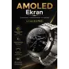Dokunmatik AMOLED Ekranlı Akıllı Saat Çelik Kordon Ve Ek Kayışlı Şık Tasarım