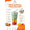 Şarjlı Taşınabilir Meyve Sıkacağı Pipetli Hazneli Pratik Smoothie Blender Bardağı