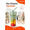 USB Şarjlı Mini Blender Meyve Sıkacağı Pipet Kapaklı Taşınabilir İçecek Haznesi