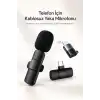 Kablosuz Yaka Mikrofonu USB-C ve Lightning Uyumlu Tak Çalıştır Telefon Kayıt Mikrofonu