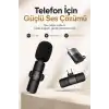 USB-C ve Lightning Uyumlu Kablosuz Yaka Mikrofonu Tak Çalıştır Telefon Ses Kayıt Seti
