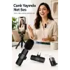 Kablosuz Yaka Mikrofonu USB-C Lightning Uyumlu Tak Çalıştır Telefon Video Ses Kayıt Seti
