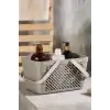 3lü Gri Çok Amaçlı Kulplu Sepet Mutfak Banyo Çamaşır Organizer Seti