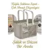 3lü Gri Çok Amaçlı Kulplu Sepet Mutfak Banyo Çamaşır Organizer Seti