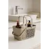5li Gri Kulplu Sepet Çok Amaçlı Mutfak Banyo Düzenleyici Organizer Seti
