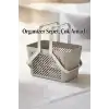 5li Gri Kulplu Sepet Çok Amaçlı Mutfak Banyo Düzenleyici Organizer Seti