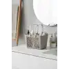 6lı Gri Çok Amaçlı Organizer Sepet Kulplu Mutfak Banyo Saklama Seti