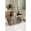 6lı Gri Çok Amaçlı Organizer Sepet Kulplu Mutfak Banyo Saklama Seti