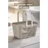 8li Gri Kulplu Sepet Mutfak Banyo Dolap Düzenleyici Organizer Seti