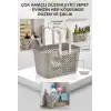 12li Gri Çok Amaçlı Kulplu Sepet Mutfak Banyo Organizer Ekonomik Set