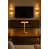 Gold Mantar Masa Lambası 3 Renk Modlu Kablosuz Şarjlı Dekoratif Metal LED Abajur