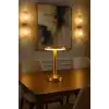 Gold Mantar Masa Lambası 3 Renk Modlu Kablosuz Şarjlı Dekoratif Metal LED Abajur