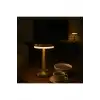 Gold Mantar Masa Lambası 3 Renk Modlu Kablosuz Şarjlı Dekoratif Metal LED Abajur