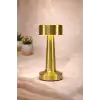 Gold Metal Dokunmatik Şarjlı Masa Lambası 3 Işık Parlaklık Ayarlı Gece Abajuru LED