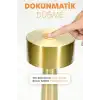 Gold Metal Dokunmatik Şarjlı Masa Lambası 3 Işık Parlaklık Ayarlı Gece Abajuru LED