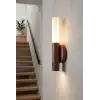 Sensörlü Şarjlı LED Ahşap Renk Duvar Aplik Kablosuz Günışığı Dekoratif Lüks Lamba