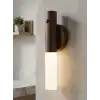 Şarjlı LED Ahşap Renk Hareket Sensörlü Günışığı Kablosuz Lüks Duvar Aplik Lamba Modeli