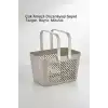 1li Gri Çok Amaçlı Kulplu Sepet Mutfak Banyo Organizer Taşıma Sepeti