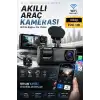 WiFi 1080p 3 Kameralı Araç İçi Kamera LCD Ekranlı Gece Görüşlü G Sensörlü Geniş Açılı