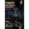 WiFi 1080p 3 Kameralı Araç İçi Kamera LCD Ekranlı Gece Görüşlü G Sensörlü Geniş Açılı