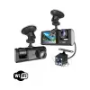 A98 Tipi WiFi Full HD 3 Kameralı Araç İçi Güvenlik Kamerası Gece Görüşlü G Sensörlü