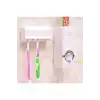 5li Diş Fırçalık Macun Sıkıcı Seti Duvara Monte Beyaz Hijyenik Pratik Organizer