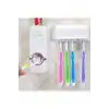5li Diş Fırçalık Macun Sıkıcı Seti Duvara Monte Beyaz Hijyenik Pratik Organizer
