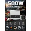 500W 12V Akü İnverteri 220V AC Çıkışlı USB Portlu Fanlı Güç Dönüştürücü Araç Karavan Kullanımı