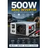 500W 12V Akü İnverteri 220V AC Çıkışlı USB Portlu Fanlı Güç Dönüştürücü Araç Karavan Kullanımı