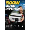 Araç ve Karavan İçin 500W 12V DC 220V AC USB Çıkışlı Fanlı İnverter Akü Güç Dönüştürücü