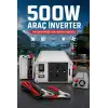 500W Fanlı Akü İnverteri 12V DC Giriş 220V AC Çıkış USB Portlu Taşınabilir Araç Kullanımı