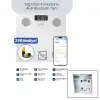 Beyaz Yağ Ölçer Akıllı Bluetooth Cam Baskül Pilli 180kg/50gr 26x26cm 8-kişi Hafıza Lcd Ekran ℃ Gösterge Sbs-4472 Bx40