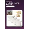 4lü Beyaz Plastik Yatak Çarşaf Sabitleyici Klips Seti