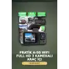 1080P Full HD 3 Kameralı Wi-Fi Araç İçi Kayıt Cihazı ve Park Modlu Güvenlik Kamerası Seti
