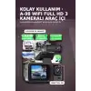 1080P Full HD 3 Kameralı Wi-Fi Bağlantılı Araç İçi Kayıt Cihazı ve Park Kamerası Seti