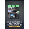 1080P Full HD 3 Kameralı Wi-Fi Araç İçi Yol Kayıt Kamerası Seti 170 Derece Park Modlu