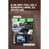 1080P Full HD 3 Kameralı Wi-Fi Destekli Araç İçi Yol Kayıt Kamerası 170 Derece Geniş Açı