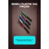 Renkli Plastik Saç Fırçası 23 cm - Ergonomik Saplı 1 Adet Günlük Kullanım BX-313447