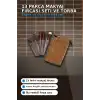 13 Parça Eflatun Kadife Torbalı Makyaj Fırça Seti Bx40 Seyahat Çantası Hediyelik BX-313446