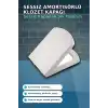 Sessiz Amortisörlü 44x35 cm Beyaz Kare Klozet Kapağı - Yavaş Kapanan Mekanizma BX-313437