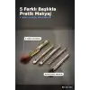 5 Parça Profesyonel Makyaj Fircasi Seti - Sarı Renk Kozmetik Far Allik Fondoten Fircasi BX-313425