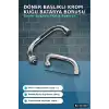 Döner Başlıklı Krom Kuğu Batarya Borusu - 1 Adet Banyo Musluk Aksesuarı BX-313430