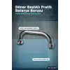 Döner Başlıklı Krom Kuğu Batarya Borusu - 1 Adet Banyo Musluk Aksesuarı BX-313430