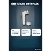 Köşeli Taharetmatik Şattaf Başlık - Beyaz Gri Plastik - Banyo Aksesuarı BX-313432